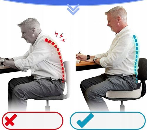 PODUSZKA ORTOPEDYCZNA DO SIEDZENIA PROFILOWANA MEMORY NA KRZESŁO FOTEL DUŻA na Arena.pl