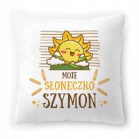 Poduszka Biała 40X40 Cm Dla Szymona Syna Dziecka Z Nadrukiem Ze Zdjęciem