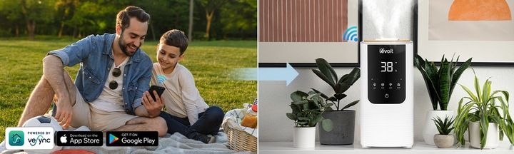 Nawilżacz powietrza Levoit OasisMist 450S dyfuzor ciepła zimna mgiełka 40m2 zdjęcie 16