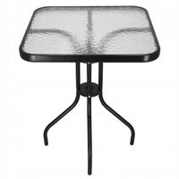 Stolik ogrodowy Springos czarny metalowy kwadratowy 60x60 cm wysokość 70 cm