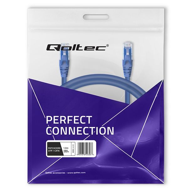 Qoltec Kabel Patchcord UTP CAT6 2 x RJ-45 1m High speed Gold zdjęcie 10