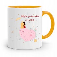 Kubek Żółty Na Walentynki Moja Gwiazdka Z Nieba Z Nadrukiem Ze Zdjęciem