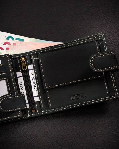 duży portfel męski ze skóry naturalnej zapinany na zatrzask - always wild na Arena.pl