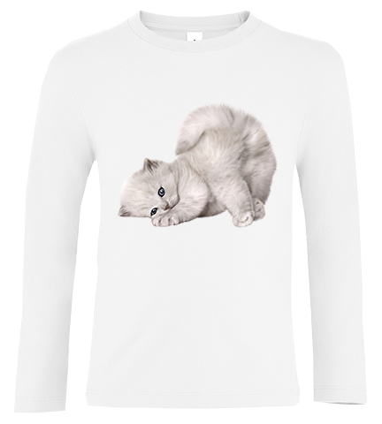 Bluzka tshirt z długim rękawem Kot zdjęcie 1