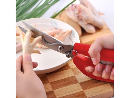 Nożyce nożyczki uniwersalne kuchenne do krojenia dzielenia 24cm czerwony na Arena.pl
