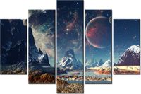 100CM 150CM OBRAZ 5 ELEM OBCA PLANETA ŚCIENNY