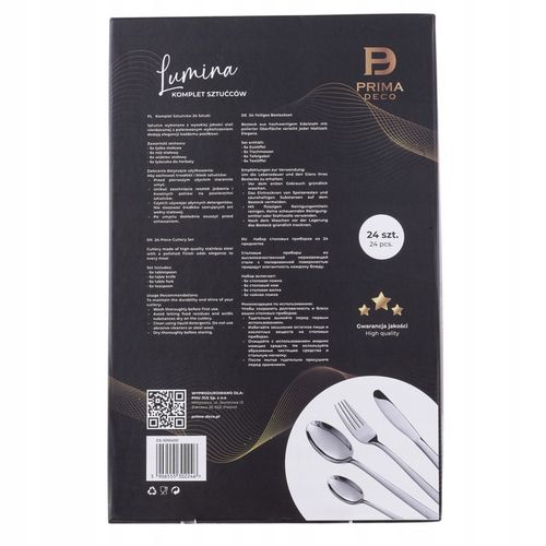 KOMPLET SZTUĆCÓW STALOWYCH NA 6 OSÓB ZESTAW 24EL. SREBRNE ZASTAWA na Arena.pl