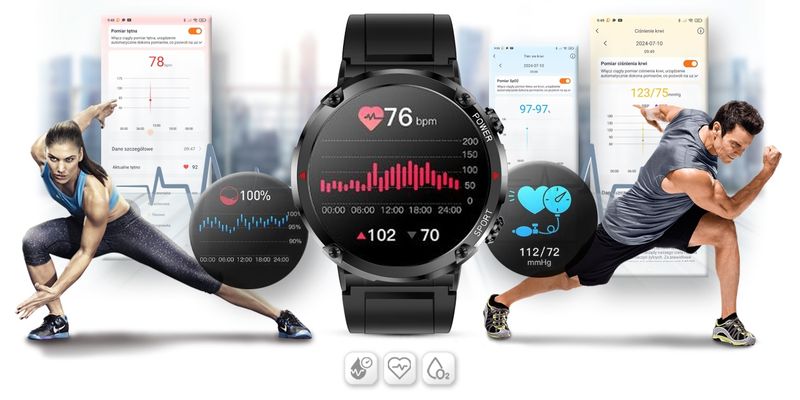 Smartwatch Gravity GT21-1+ Czarny Pasek Silikonowy zdjęcie 13