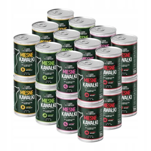 MOKRA KARMA DLA PSA GREEN NUTRITION 9,96KG KAWAŁKI MIĘSNE MIX SMAKÓW | x24 na Arena.pl