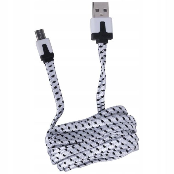 kabel grundig usb - microusb typ b 2 m biały zdjęcie 2
