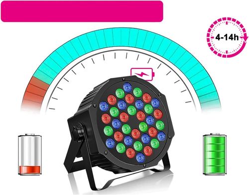 Lampy LED Disco RGB ZQ01104 oświetlenie dyskotekowe 7 trybów zestaw 4 szt. na Arena.pl