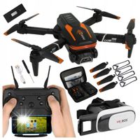 DRON DLA DZIECI SKŁADANY 2 KAMERY WIFI OSŁONY ZAWIS AKUMULATOR PILOT +GOGLE