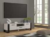Szafka RTV Komoda Nuka 160 cm biały mat / czarny