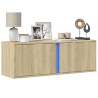 Ścienna szafka TV z LED, dąb sonoma, 100x31x35 cm