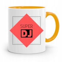 Dla Dja Muzyka Kubek Żółty Super Dj Prezent Z Nadrukiem Ze Zdjęciem