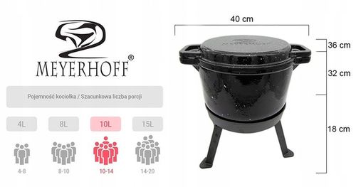 KOCIOŁEK 10L ŻELIWNY 3w1 emaliowany MARMUREK PRAŻONE DUSZONKI PRAŻUCHY na Arena.pl