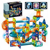 Klocki MAGNETYCZNE KONSTRUKCYJNE Magnetic DUŻE tor kulkowy edukacyjne 110el