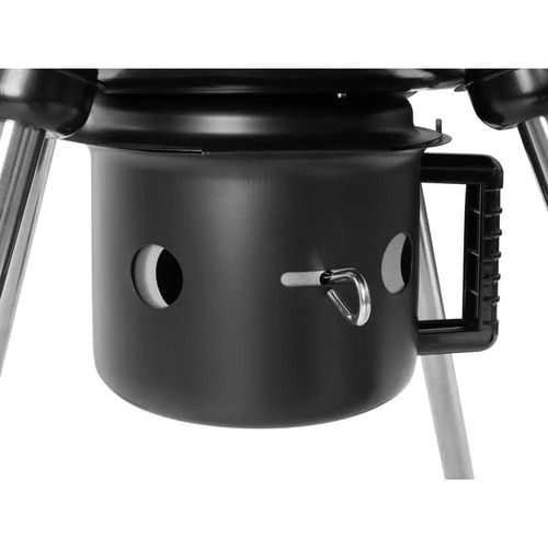 Grill węglowy ogrodowy okrągły przenośny zamykany pokrywa popielnik czarny na Arena.pl