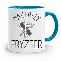 Kubek Błękitny Dla Fryzjera Najlepszy Fryzjer Z Nadrukiem Ze Zdjęciem