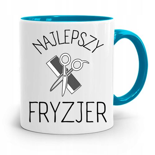 Kubek Błękitny Dla Fryzjera Najlepszy Fryzjer Z Nadrukiem Ze Zdjęciem na Arena.pl