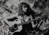 Plakat 18x13cm Młoda Gitarzystka