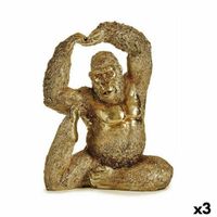 Emaga Figurka Dekoracyjna Yoga Goryl Złoty 14 x 30 x 25,5 cm (3 Sztuk)