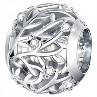 CHARMS GAŁĄZKI srebro 925 listki srebrne zawieszka koralik charmsy pr.