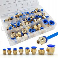ZESTAW SZYBKOZŁĄCZEK PNEUMATYCZNYCH GWINTOWANYCH ZŁĄCZKI WTYKOWE 4-16mm 72e