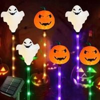 Lampki solarne Halloween do ogrodu dekoracja kształt dyni i duchów 6 sztuk