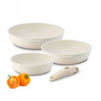 Patelnia Starke Pro Compacti beżowa non-stick 20/24/26 cm zestaw 4 elementy
