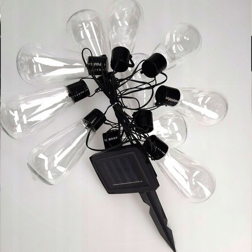 GIRLANDY SOLARNE 5 Metrów 20 Żarówek LED Lampki Ozdobne Ogrodowe na Arena.pl