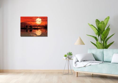 Obraz 70x50cm Zachód Słońca na Prerii na Arena.pl