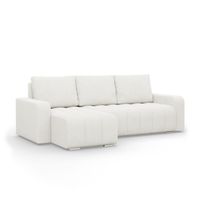 Narożnik z poduszkami, Velluto, 237x144x87 cm, kremowy | TYLETEGOTU