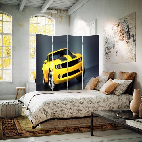 Parawan ozdobny, Żółte auto 145x150 na Arena.pl