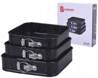 2 x 3 X TORTOWNICA KWADRATOWA ZESTAW BLACH FORMA DO PIECZENIA 24/26/28 cm