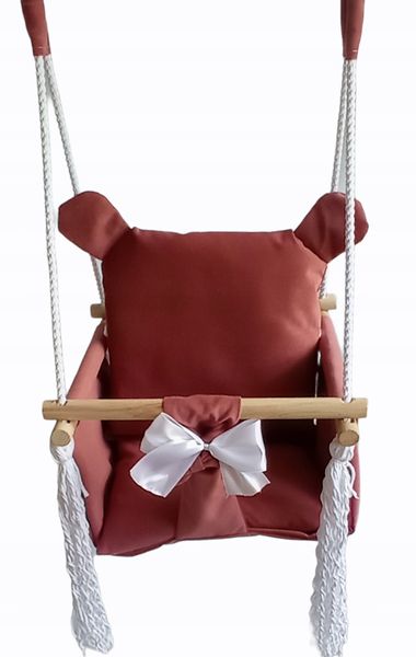 HUŚTAWKA DLA DZIECI miś BORDOWY dom pokojowa ogród zdjęcie 1