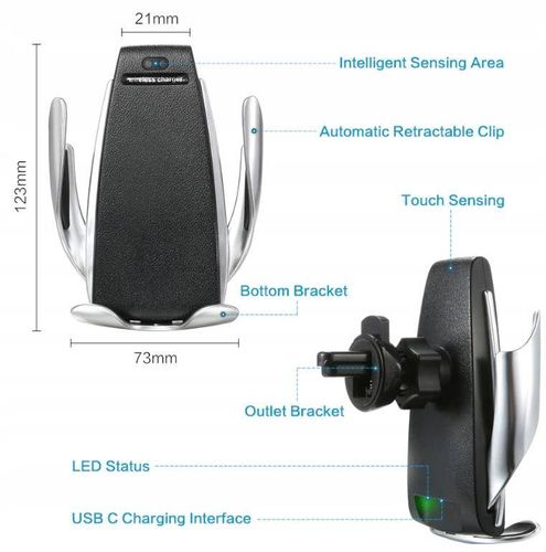 10W Wireless Car Charger S5 Automatic Clamping na Arena.pl
