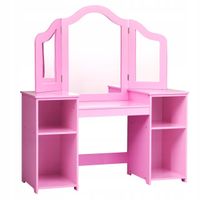 Biurko prostokątny Costway 107 x 40 x 117 cm odcienie różu