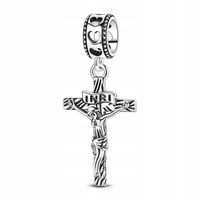 Zawieszka SREBRO 925 Charms Koralik Jezus Chrystus na krzyżu