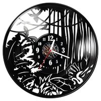 Zegar ścienny z płyty winylowej Dżungla 145.14