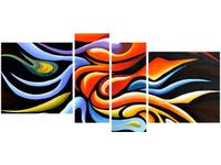 120CM 55 OBRAZ 4 ELEM KOBIETA TAŃCU ŚCIENNY