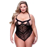 baci body queen koronkowe na ramiączkach czarne rozmiar plus size