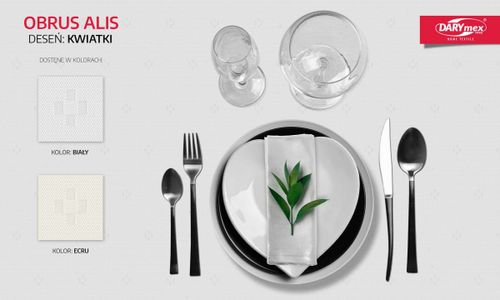 Obrus ALIS 110x160 Ecru Kwiat na Arena.pl