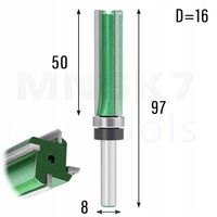 Frez prosty do drewna 4P | trzpień 8 mm | fi 16 x 50 | VHM | z łożyskiem
