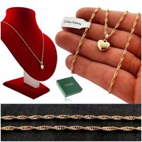 ZŁOTY NASZYJNIK DAMSKI 18K ŁAŃCUSZEK ZAWIESZKA SERDUSZKO 18K PREZENT+GRATIS