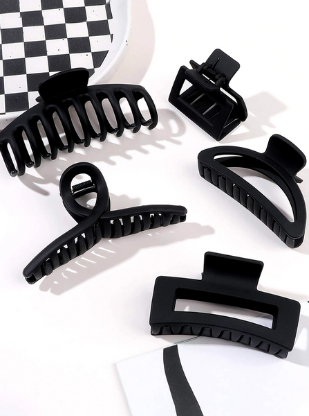 Zestaw 5 szt czarne matowe klamry do włosów spinki zdjęcie 4