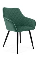 2x Welurowe krzesło tapicerowane pikowane SJ.082 Butelkowa Zieleń