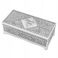 Posrebrzana szkatułka na Biżuterię z GRAWEREM S3