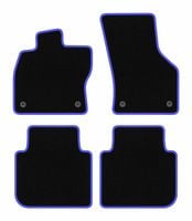 Dywaniki welurowe CARLUX-BLUE do Seat Tarraco 2018- czarne/niebieskie