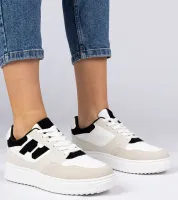 Biało-czarne sneakersy trampki damskie Lavria 38